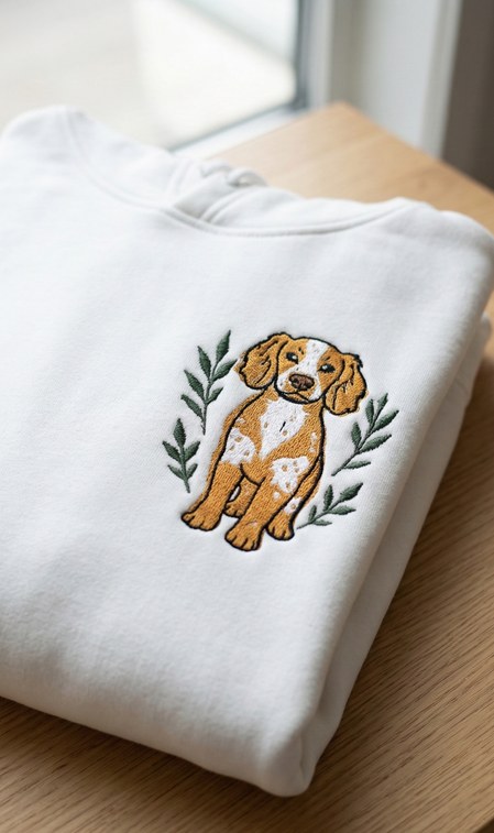 Sudadera bordada con golden retriever