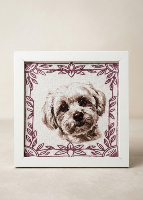 Retrato bordado maltese